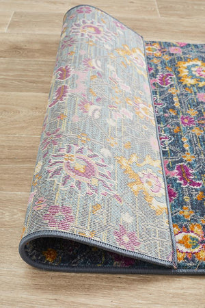 Babil Basra Bohemian Blue Runner Rug - Floorsome - MODERN