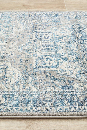 Babil Harran Bohemian Blue Runner Rug - Floorsome - MODERN