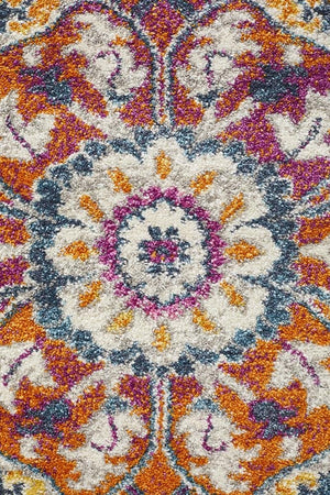 Babil Harran Bohemian Multi Round Rug - Floorsome - MODERN