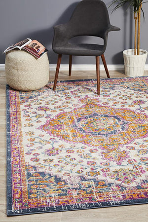 Babil Mosul Bohemian White Rug - Floorsome - MODERN