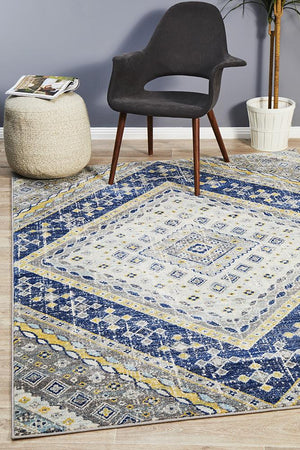 Babil Nimrud Bohemian Navy Rug - Floorsome - MODERN