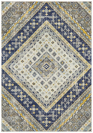 Babil Nimrud Bohemian Navy Rug - Floorsome - MODERN