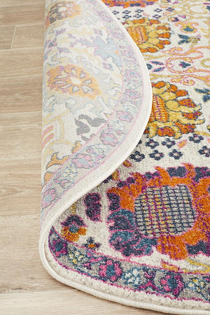 Babil Nuzi Bohemian Multi Round Rug - Floorsome - MODERN