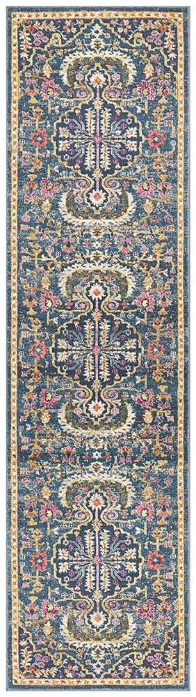 Babil Seleucia Bohemian Navy Runner Rug - Floorsome - MODERN