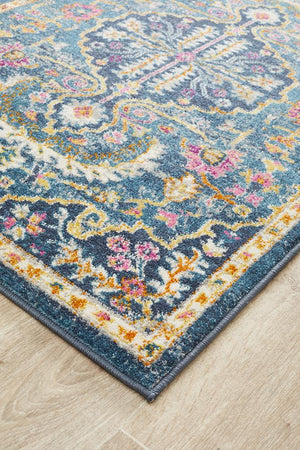 Babil Seleucia Bohemian Navy Runner Rug - Floorsome - MODERN