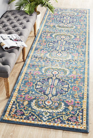 Babil Seleucia Bohemian Navy Runner Rug - Floorsome - MODERN