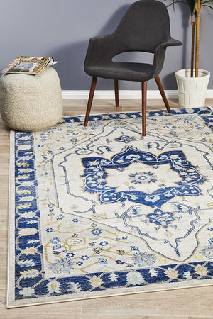 Babil Uruk Bohemian Navy Rug - Floorsome - MODERN