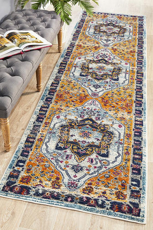 Babil Uruk Bohemian Rust Runner Rug - Floorsome - MODERN