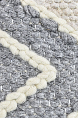 Bengal Grey Handmade Wool and Viscose Rug - Floorsome - FLATWEAVE