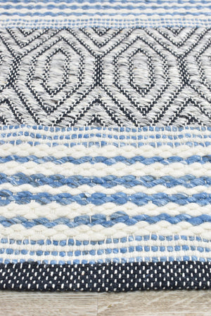 Berber Blue Flatweave Rug - Floorsome - FLATWEAVE