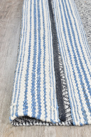 Berber Blue Flatweave Rug - Floorsome - FLATWEAVE