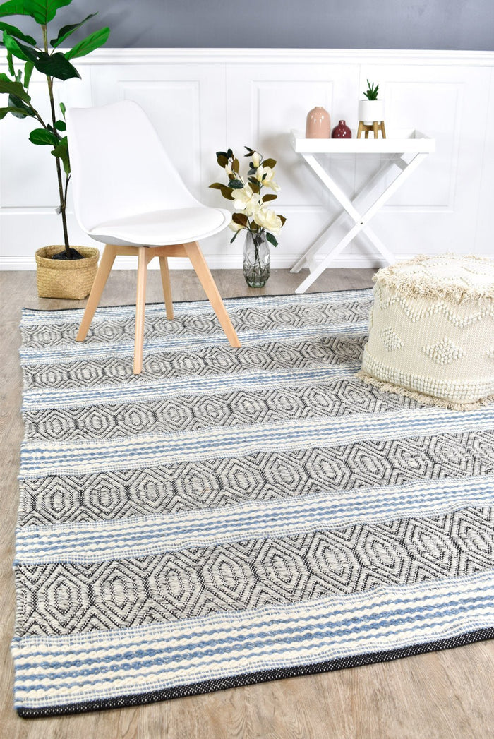 Berber Blue Flatweave Rug