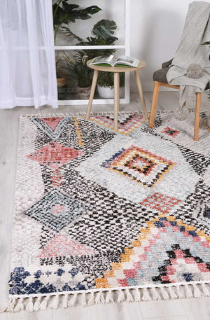 Boho Moroccan Marrakesh White Rug - Floorsome - Modern