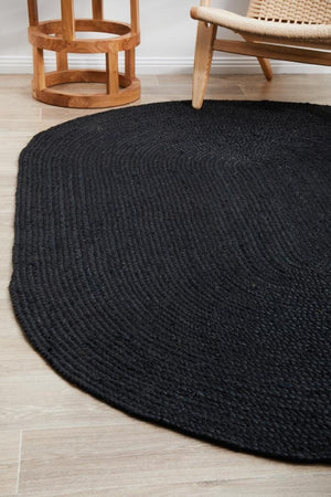 Bondi Black Oval Rug - Floorsome - BONDI COLLECTION