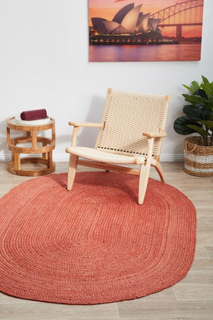 Bondi Terracotta Oval Rug - Floorsome - BONDI COLLECTION