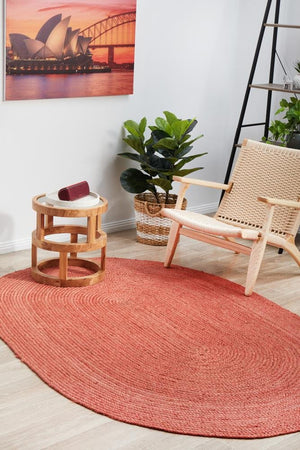 Bondi Terracotta Oval Rug - Floorsome - BONDI COLLECTION