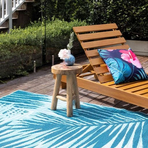 Botanica Blue Recycled Plastic Outdoor Rug - Floorsome - Modern