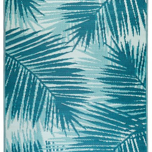 Botanica Blue Recycled Plastic Outdoor Rug - Floorsome - Modern