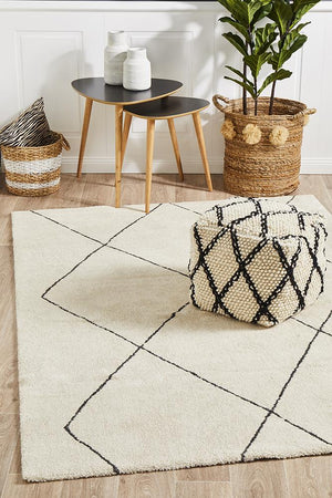 Broadway Jasmine Diamond Ivory Rug - Floorsome - Modern