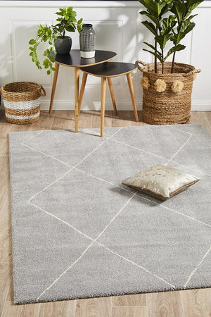 Broadway Jasmine Diamond Silver Rug - Floorsome - Modern