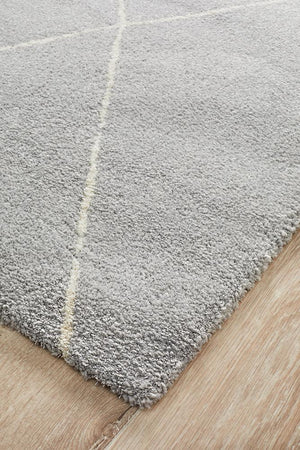 Broadway Jasmine Diamond Silver Rug - Floorsome - Modern