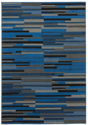 Brussels Wood Blue Rug - Floorsome - Modern