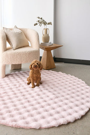 Bubble Blush Round - Machine Washable Rug - Floorsome - Bubble - Machine Washable Rugs