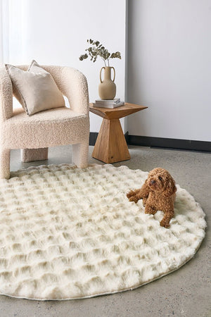 Bubble Natural Round - Machine Washable Rug - Floorsome - Bubble - Machine Washable Rugs