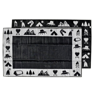 CAMP OZ Recycled Plastic Mat, Black & Grey 4x2.4m - Floorsome - Outdoor Rugs