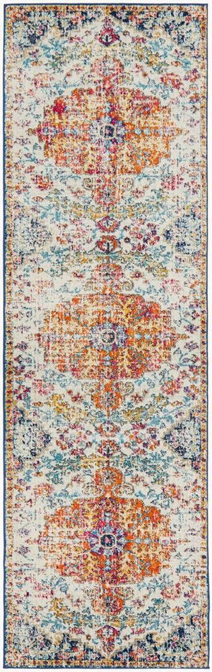 Carnival White Transitional Runner Rug - Floorsome - Modern