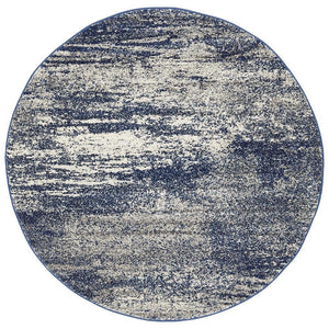 Casandra Dunescape Modern Blue Grey Round Rug - Floorsome - Modern