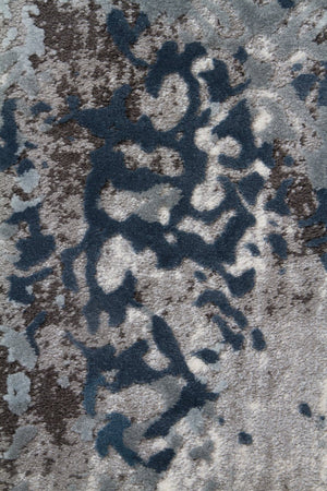 Casper Distressed Modern Rug Blue Grey White - Floorsome - Modern