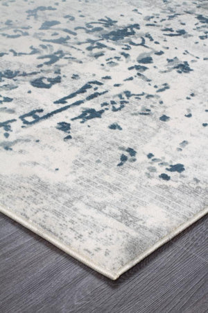 Casper Distressed Modern Rug Blue Grey White - Floorsome - Modern