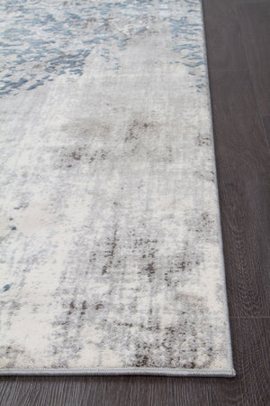 Casper Distressed Modern Rug Blue Grey White - Floorsome - Modern