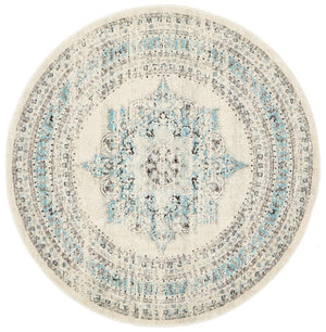 Century 922 White Round Rug - Floorsome - Modern