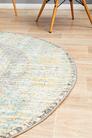 Century 944 Grey Round Rug - Floorsome - Modern