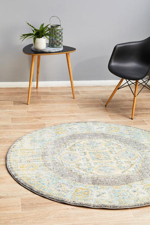 Century 944 Grey Round Rug - Floorsome - Modern