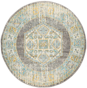 Century 944 Grey Round Rug - Floorsome - Modern