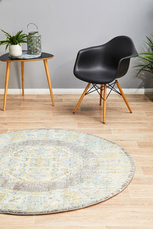 Century 944 Grey Round Rug - Floorsome - Modern