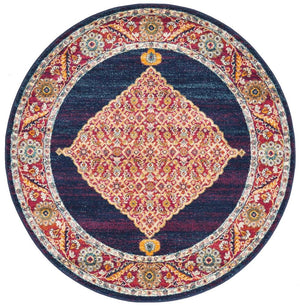 Century 966 Royal Blue Round Rug - Floorsome - Modern