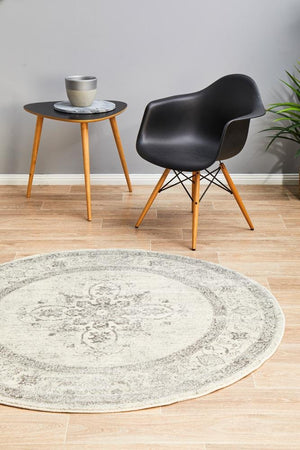 Century 977 Silver Round Rug - Floorsome - Modern