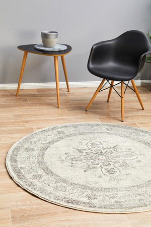 Century 977 Silver Round Rug - Floorsome - Modern