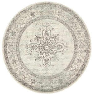 Century 977 Silver Round Rug - Floorsome - Modern