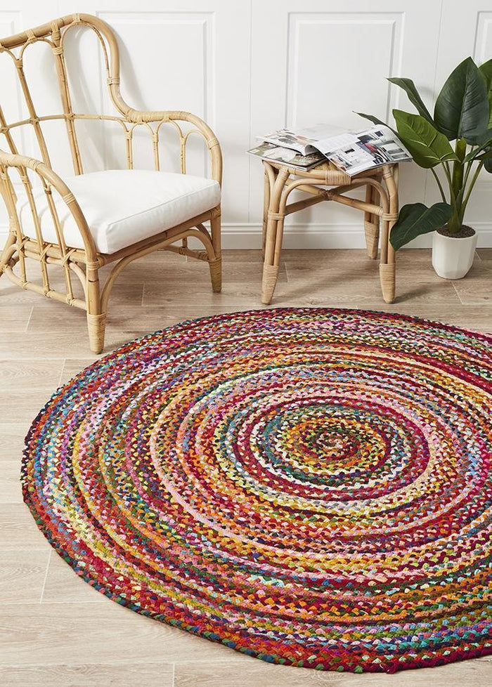 Chandra Braided Cotton Rug Multi