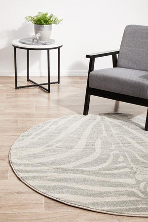 Chrome Savannah Silver Round Rug - Floorsome - CHROME COLLECTION