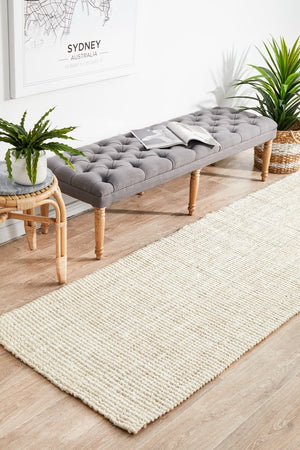 Chunky Natural Fiber Barker Bleach Runner Rug - Floorsome - Flatweave