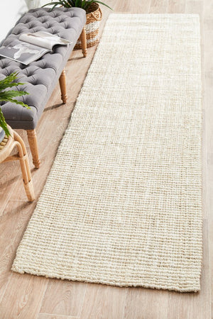 Chunky Natural Fiber Barker Bleach Runner Rug - Floorsome - Flatweave