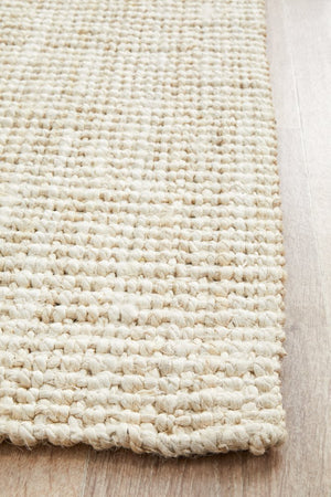 Chunky Natural Fiber Barker Bleach Runner Rug - Floorsome - Flatweave