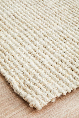 Chunky Natural Fiber Barker Bleach Runner Rug - Floorsome - Flatweave