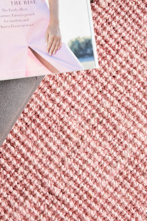 Chunky Natural Fiber Barker Pink Runner Rug - Floorsome - Flatweave